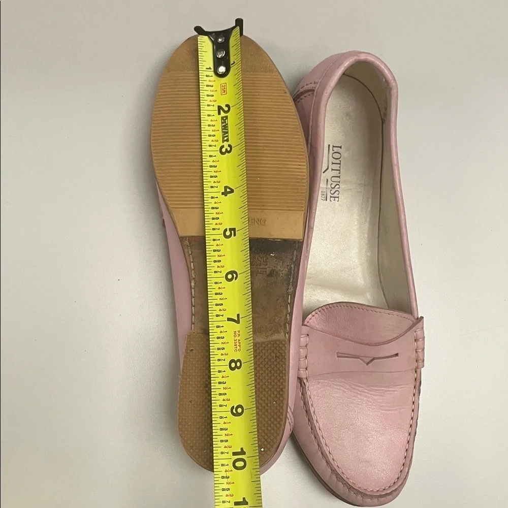 Lottusse Men’s size 7 Pink Leather Penny Loafers / preowned